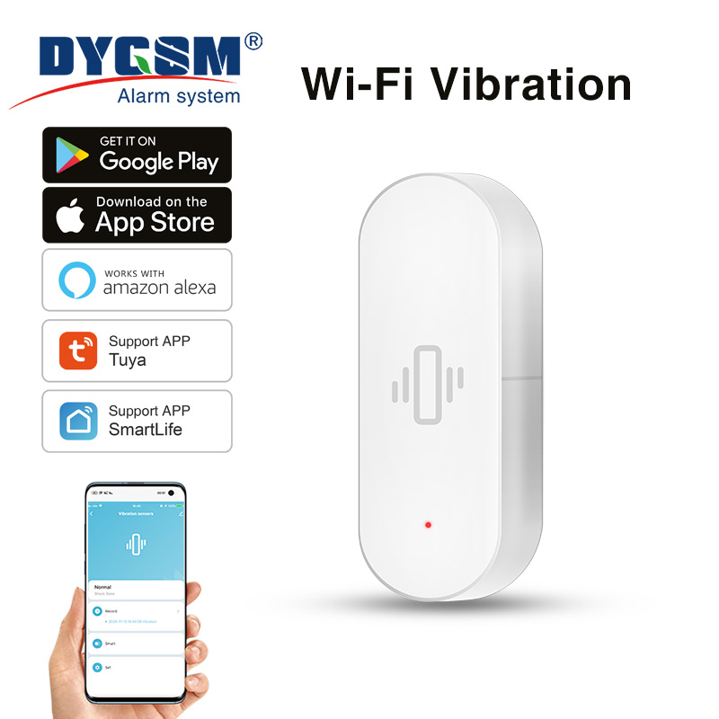 Smart Home Google Assistant - Tuya WiFi Vibration Sensor, Sensitive Detection,
