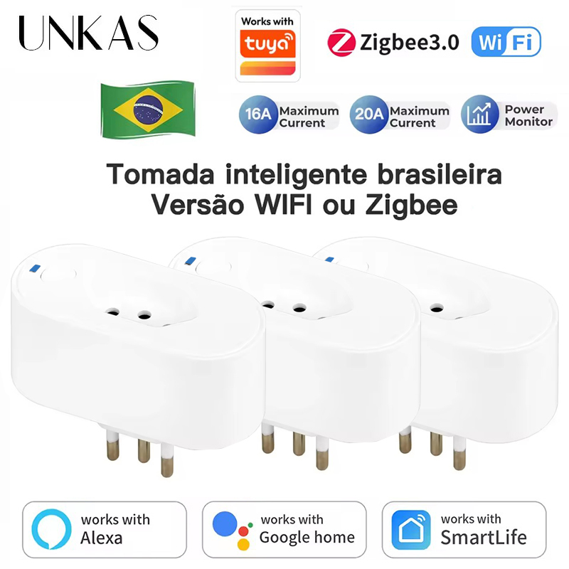 Smart Home Or Smart Home - UNKAS Works with Tuya Brazil Plug