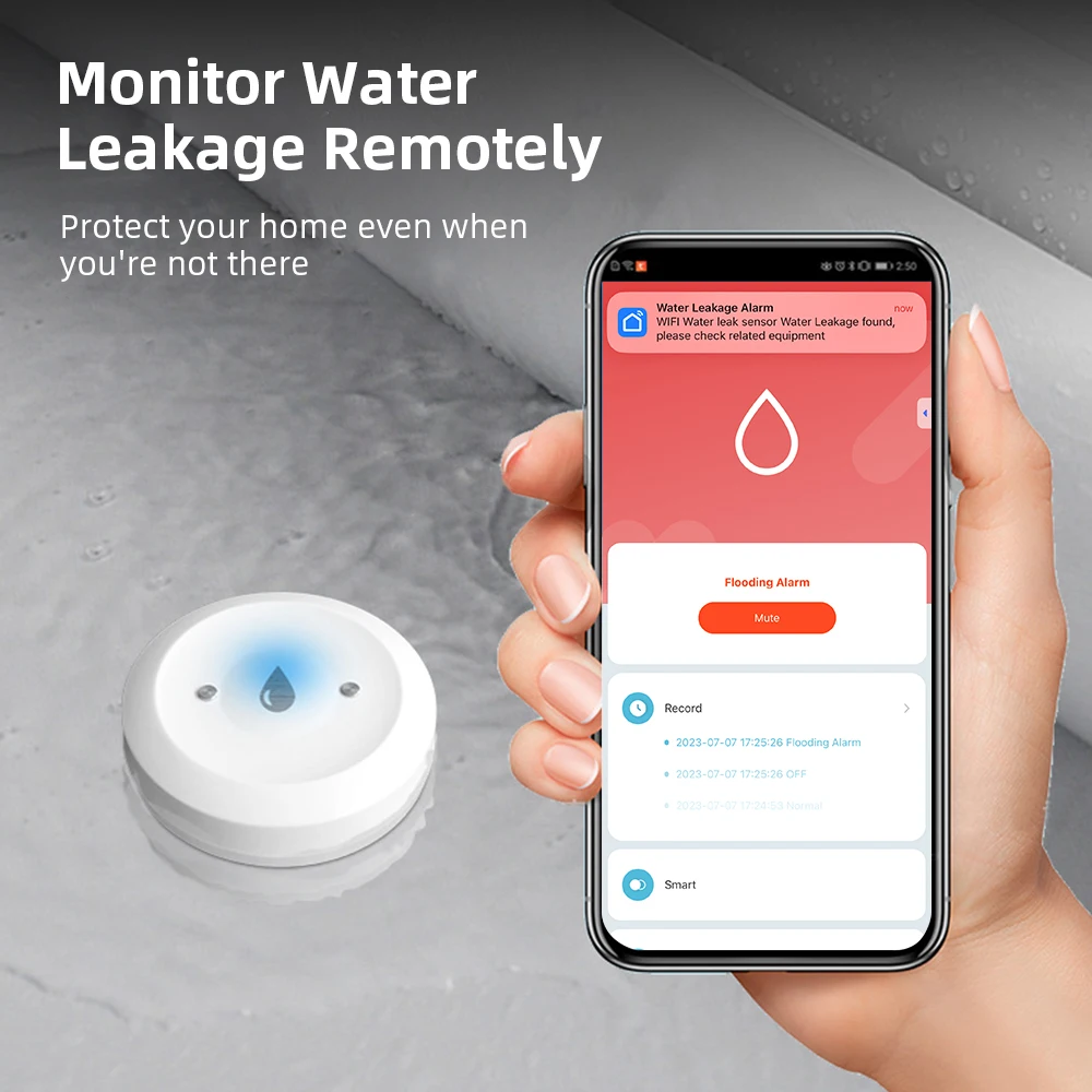 Smart Home Google Assistant - Zigbee Water Leak Sensor for Tuya