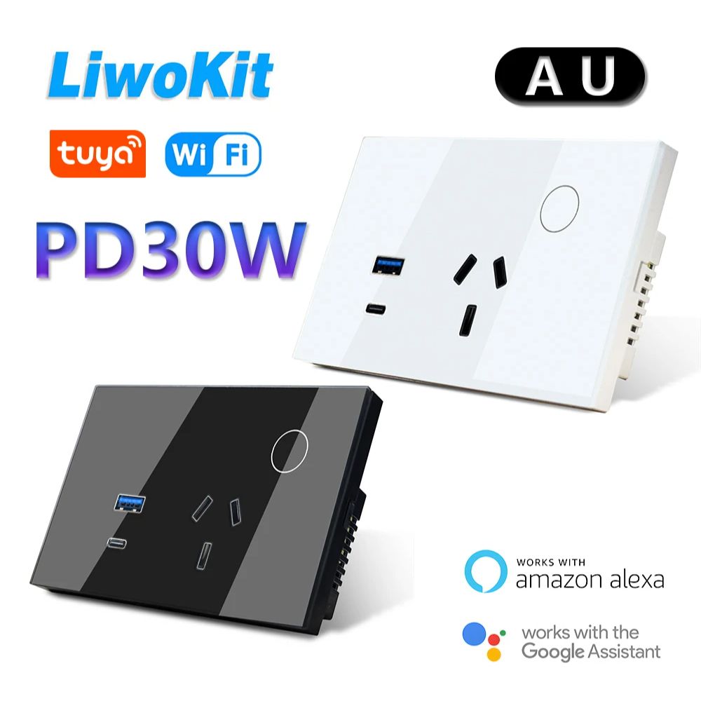 Smart Home Or Smart Home - LiwoKit AU Tuya Wifi Wall Socket