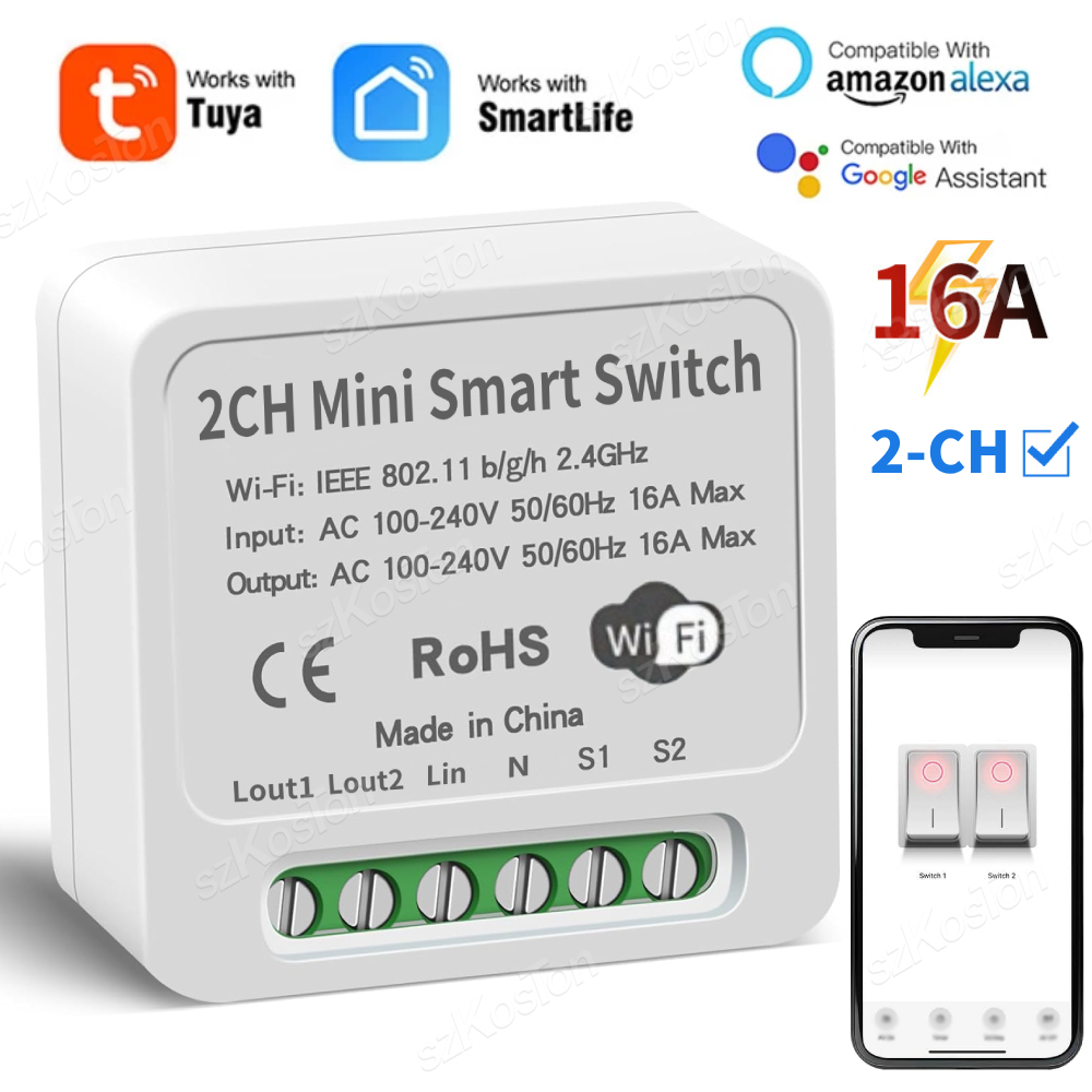 Smart Home Switch - 16A Tuya WiFi Smart Switch Module