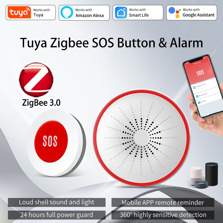 Smart Home Google Assistant - Tuya Zigbee SOS Button Smart Switch
