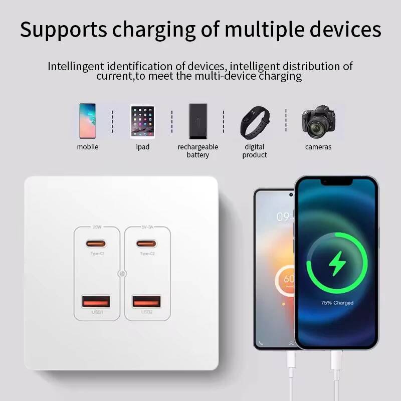 Smart Home Or Smart Home - Herepow Wall Power Socket With Dual