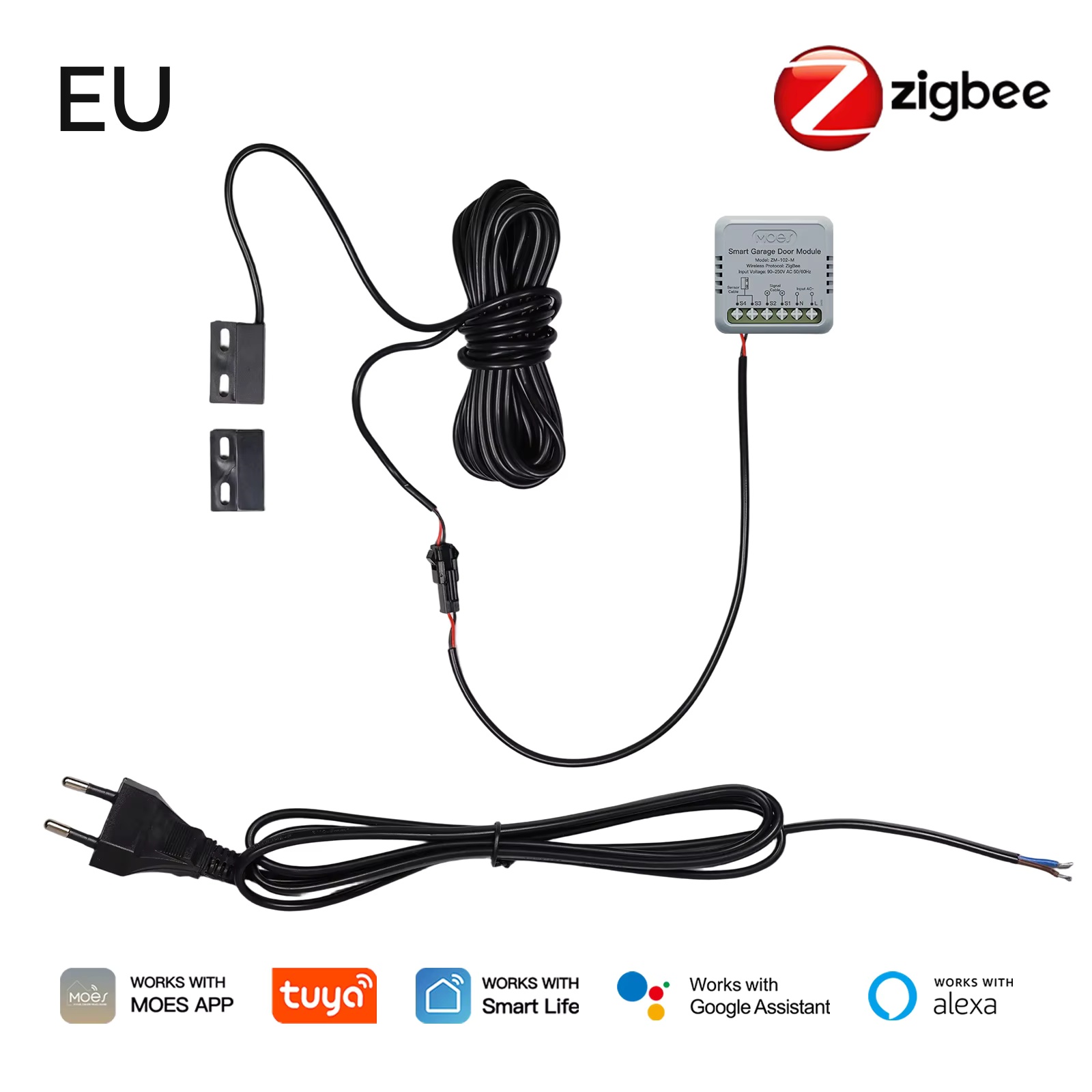Smart Home Google Assistant - MOES Zigbee Garage Door Controller Module