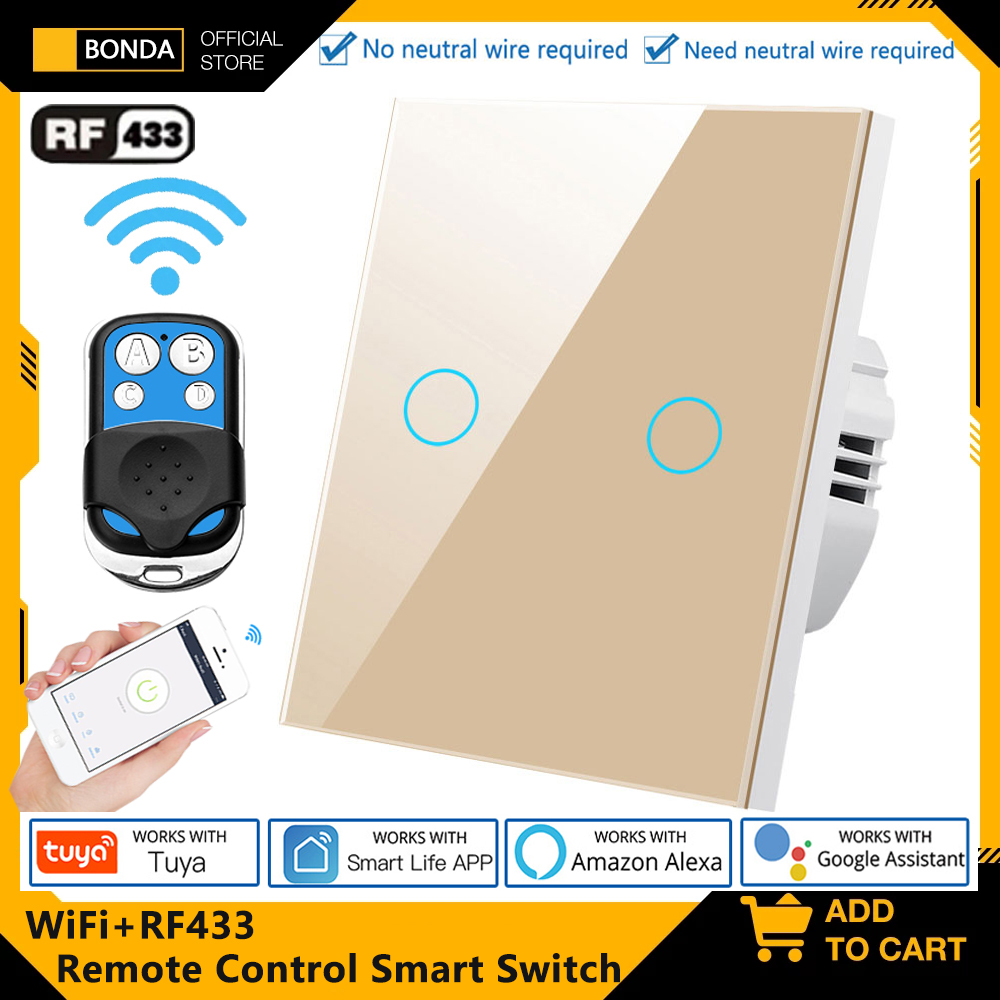 Smart Home Switch - Tuya EU WiFi+RF433 Smart Remote control