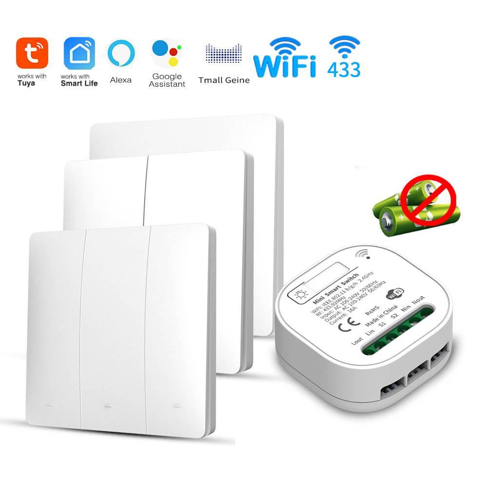 Smart Home Switch - Tuya WiFi Smart Self-Powered Light Switch,Kinetic