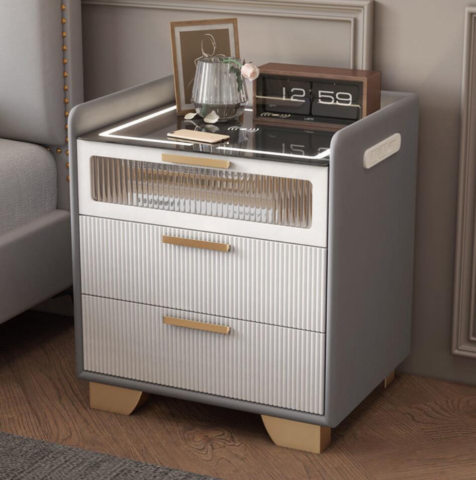Smart Home Furniture - Modern Lightweight Wooden Rock Panel Bedside