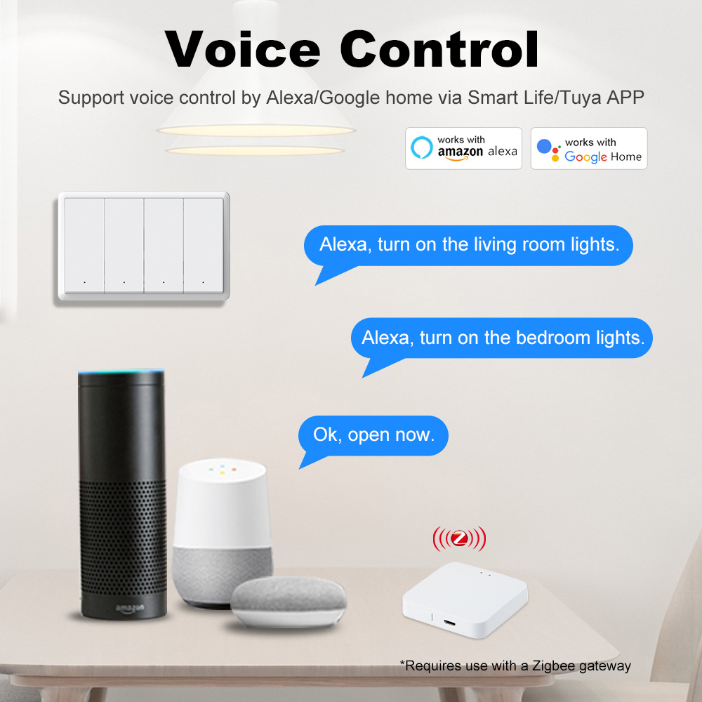Manhot Smart zigbee Switch No  - đánh giá và giá Smart Home Google Assistant