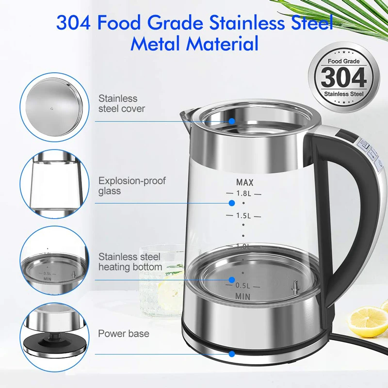 Smart Thermostatic Glass Elect - đánh giá và giá Home Smart Kettle