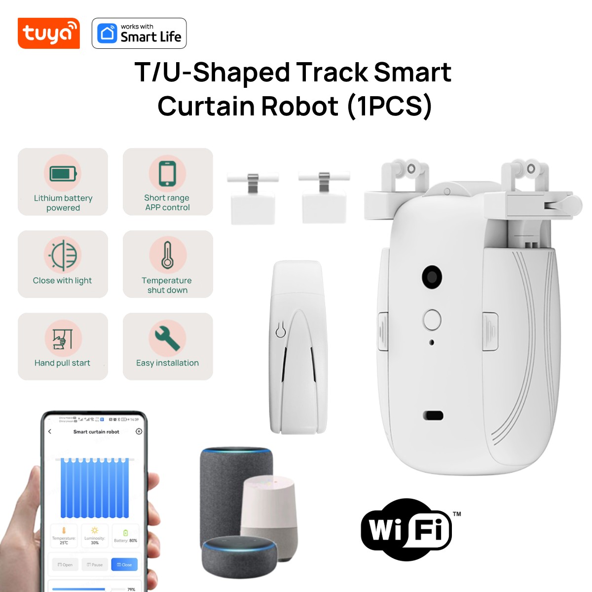 Tuya Smart WiFi Curtain Robot  - đánh giá và giá Smart Curtain Robot