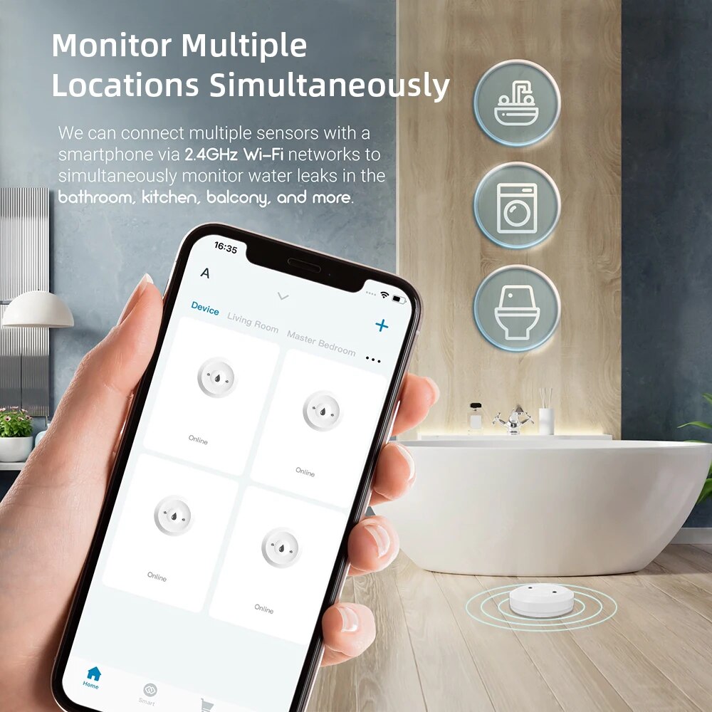 Zigbee Water Leak Sensor for T - đánh giá và giá Smart Home Google Assistant