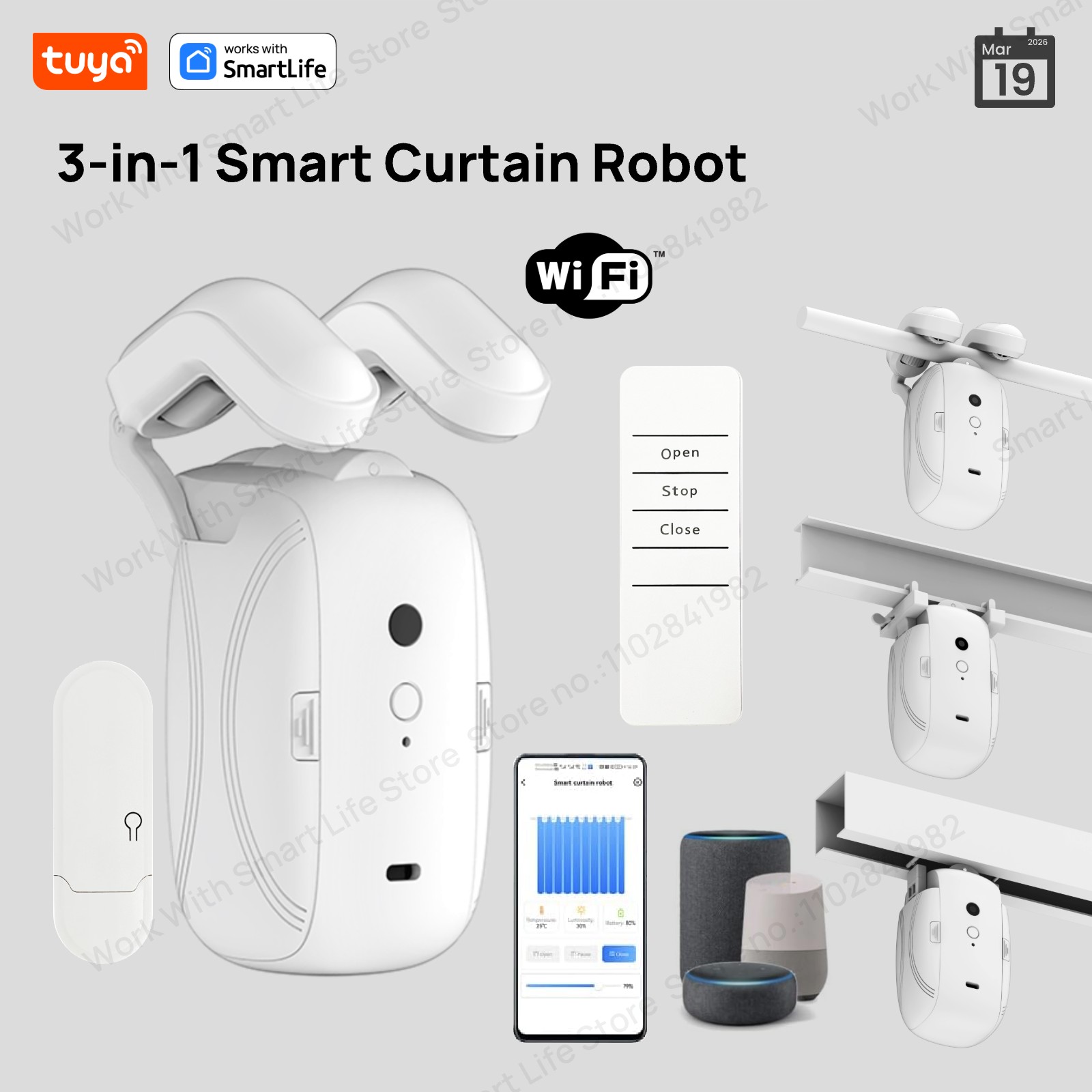 1/2PCS Tuya Smart WiFi Curtain - đánh giá và giá Smart Curtain Robot