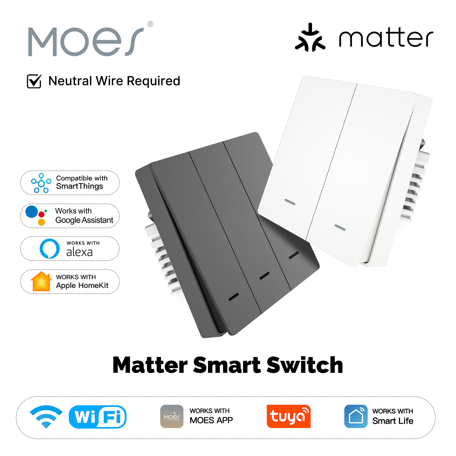 MOES Matter Tuya WiFi Smart Li - đánh giá và giá Smart Home Google Assistant