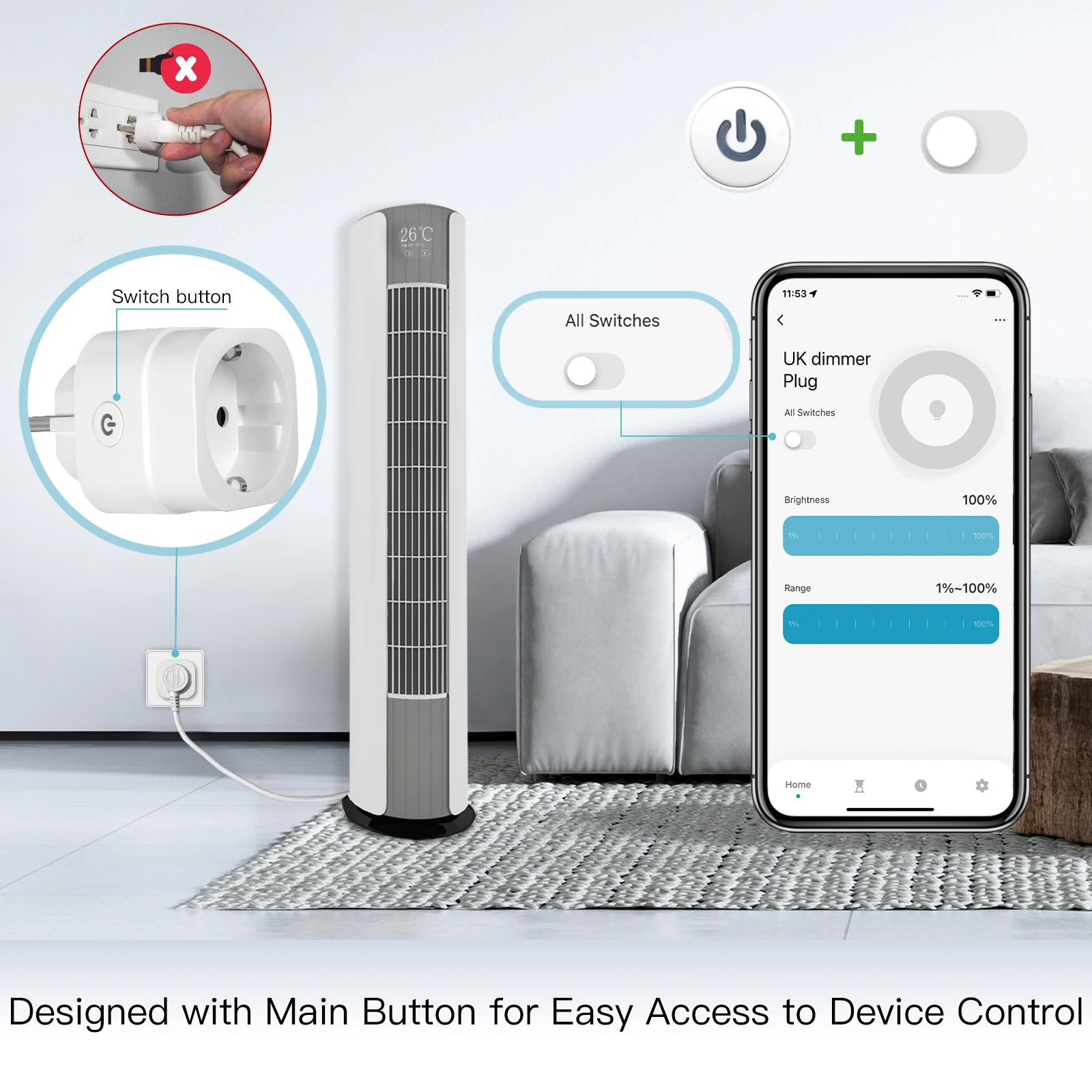 MOES Tuya WiFi Smart Plug Dimm - đánh giá và giá Smart Home Google Assistant