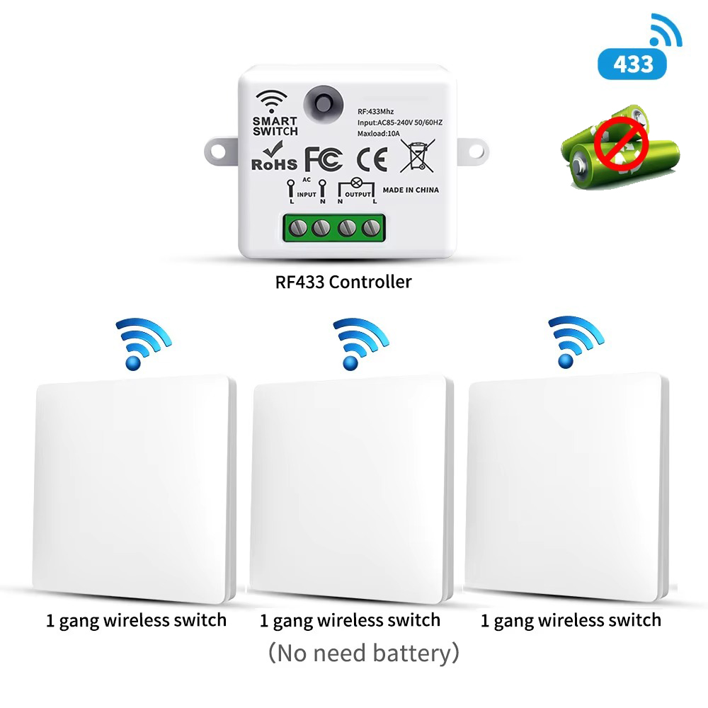RF433 Self-Powered Wireless Li - đánh giá và giá Smart Home Switch