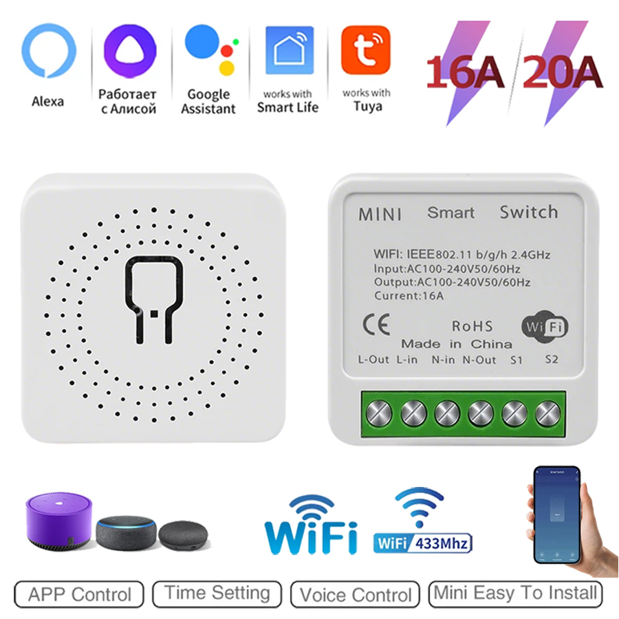 2 Way Mini DIY Smart Switch Tu - đánh giá và giá Smart Home Google Assistant