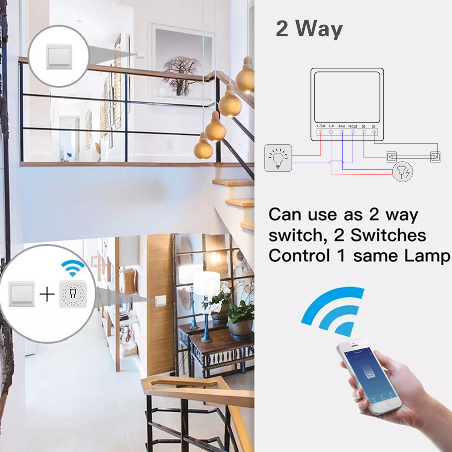 2 Way Mini DIY Smart Switch Tu - đánh giá và giá Smart Home Google Assistant