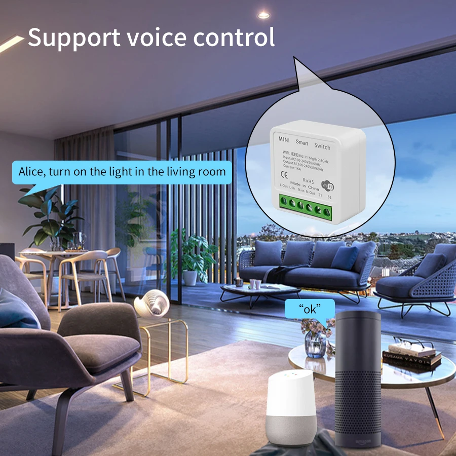 2 Way Mini DIY Smart Switch Tu - đánh giá và giá Smart Home Google Assistant